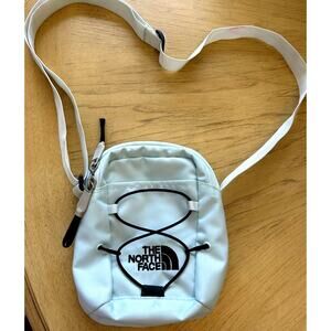 The North Face Jester Crossbody Light Blue Artsy Adjustable Strap Pink Splash